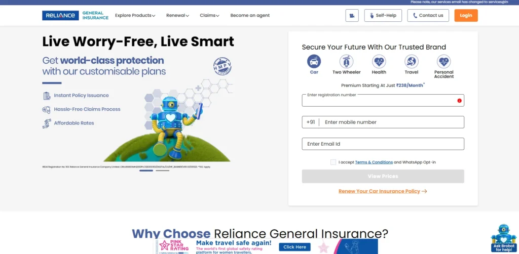 Insurance Company in India - Reliance General Insurance