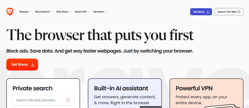 Brave Browser (Built-in) - Ad Blocker for Chrome

