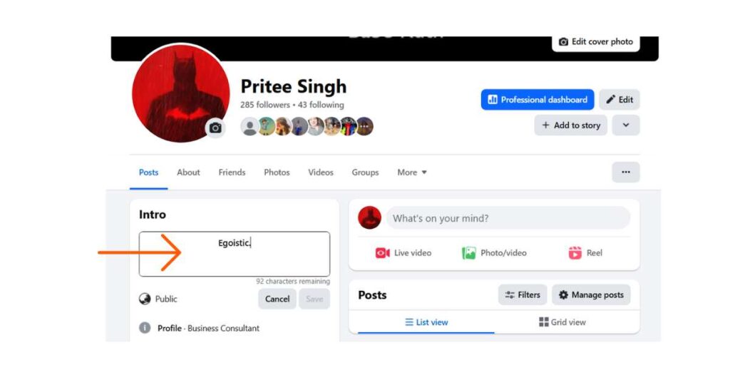 Facebook VIP Bio