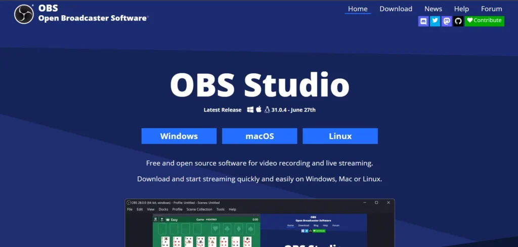 Screen Recording Software for Mac - OBS Studio