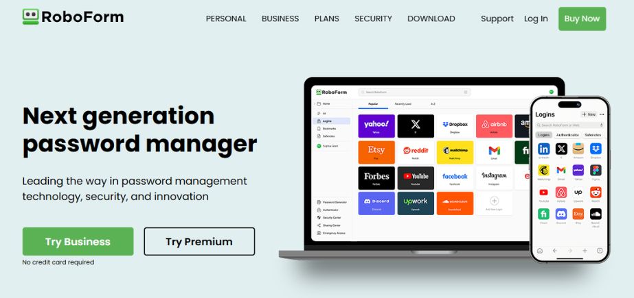 Password management tools - Roboform