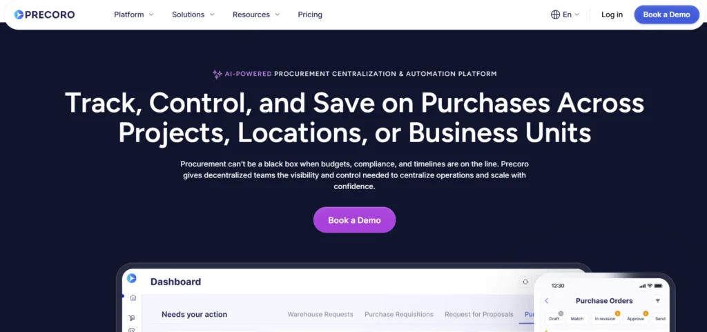 SaaS spend management software - Precoro