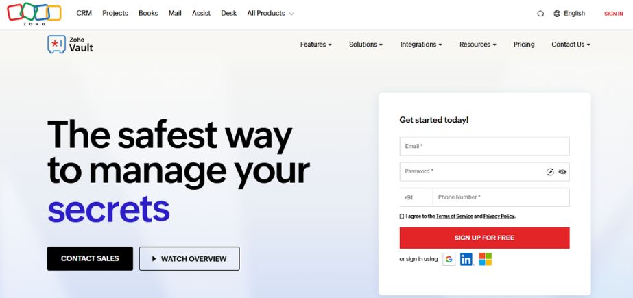 Password management tools - zoho