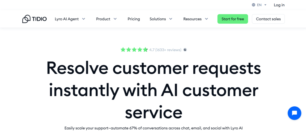 AI Tools for E-commerce: – Tidio AI
