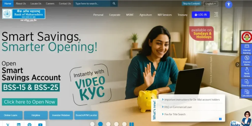 Govt Bank in India - Bank of Maharashtra