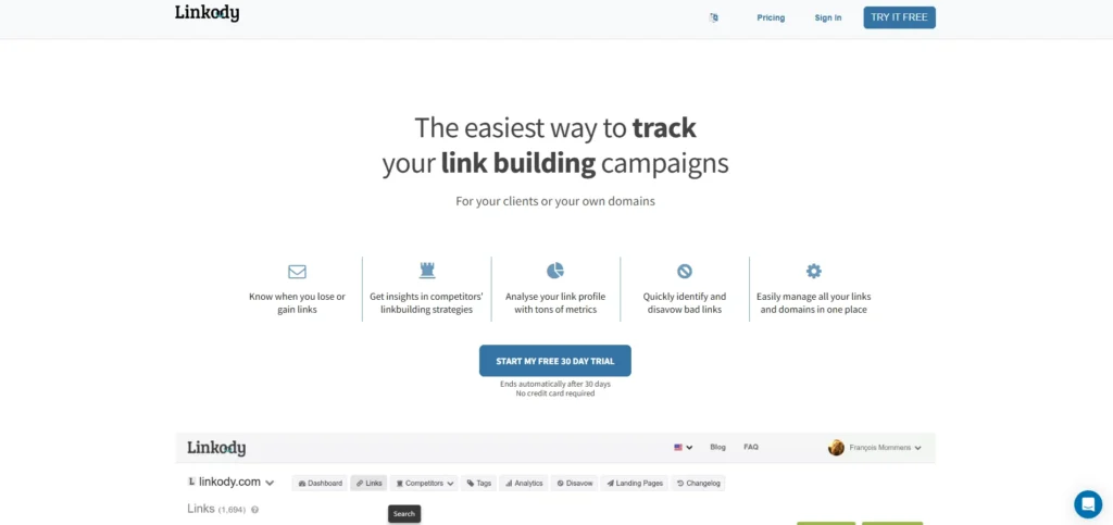 Backlink Monitoring Tool - Linkody
