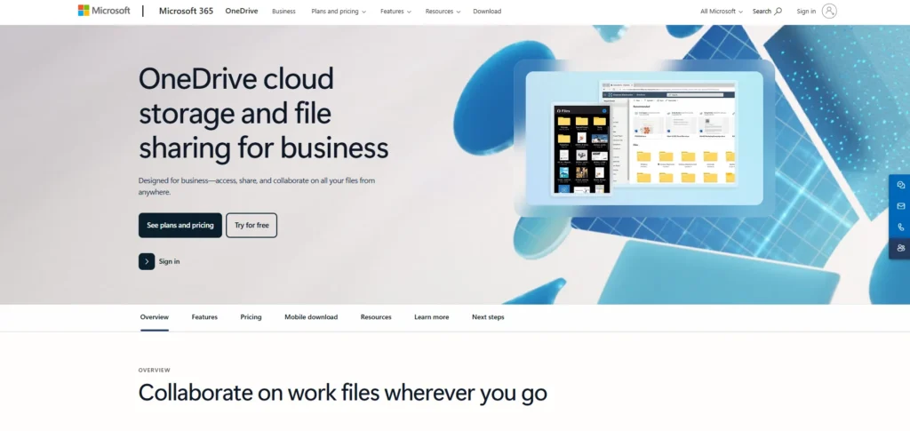 Business Cloud Storage and File Sharing Provider - Microsoft OneDrive for Business