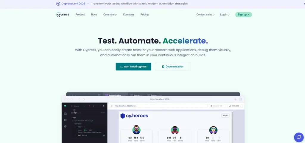 Automation Testing Tool - Cypress