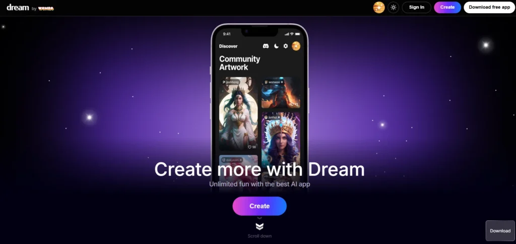 PicFinder AI Alternative - Dream by Wombo