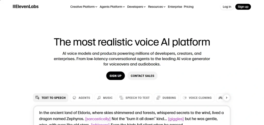 Best AI Voice Generators in Hindi: ElevenLabs