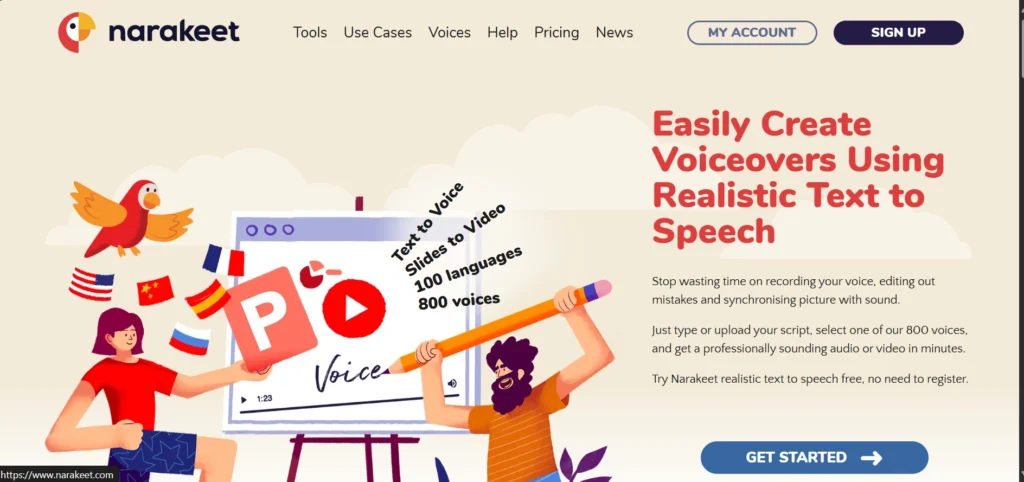 Best AI Voice Generators in Hindi: Narakeet