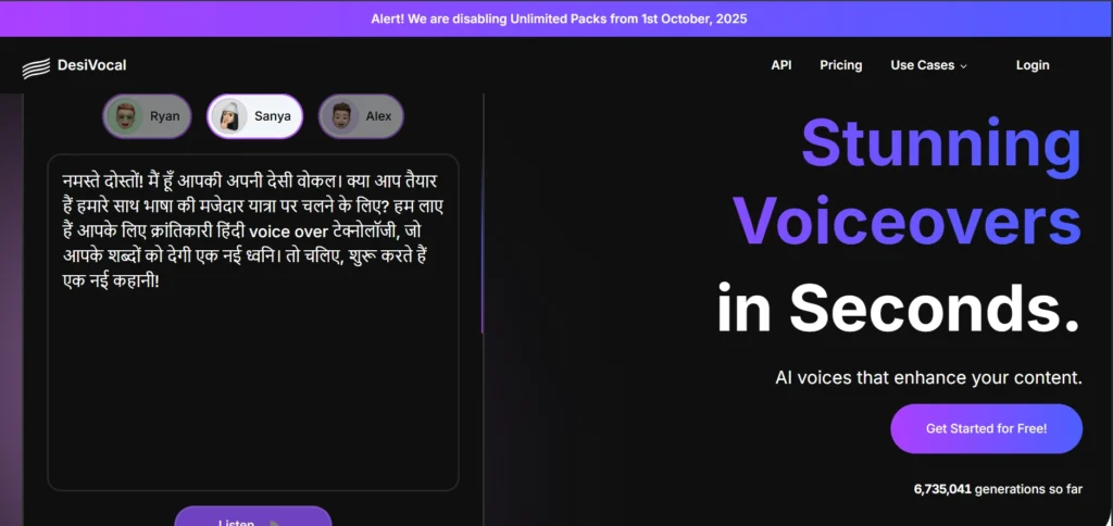 Best AI Voice Generators in Hindi: DesiVocal