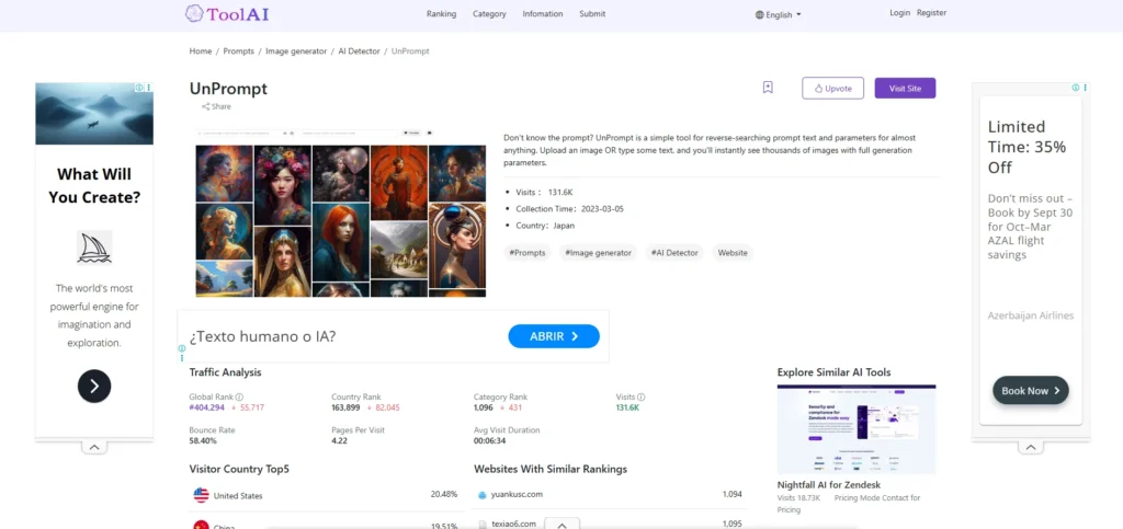 PicFinder AI Alternative - Unprompt