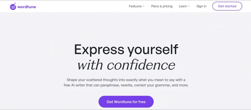 Wordtune - AI letter writting tool