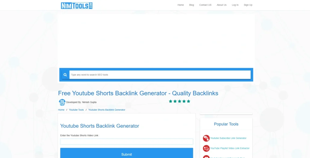 NimTools YouTube Backlink Generator-YouTube Backlink Generator Tools