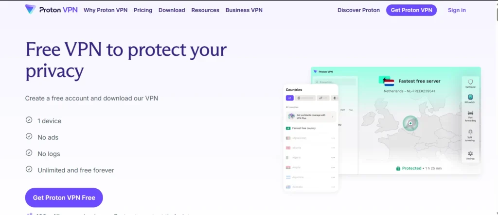 Proton VPN - Free VPN for China
