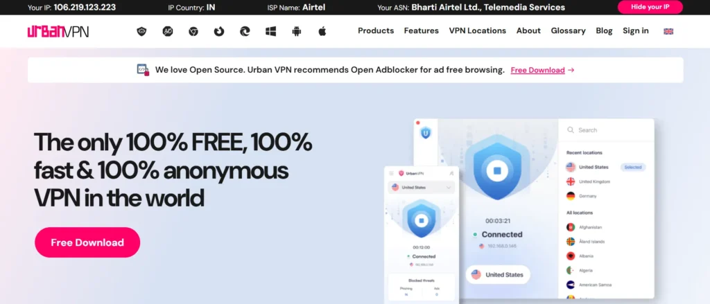 Urban VPN - Free VPN for China