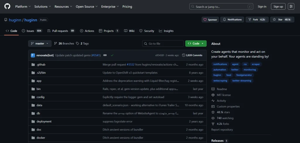 n8n Alternative & Competitor -Huginn