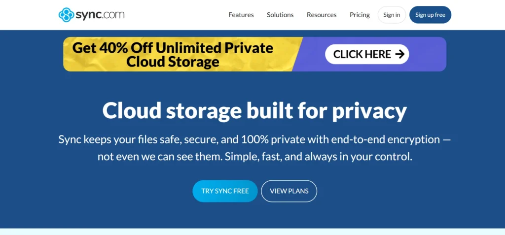 Cloud Storage Alternative - Sync.com