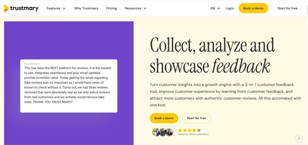 Customer Feedback Tool - Trustmary