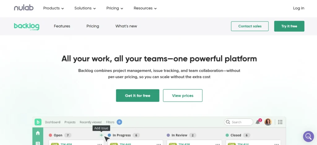 Backlog - Bug Tracking Software