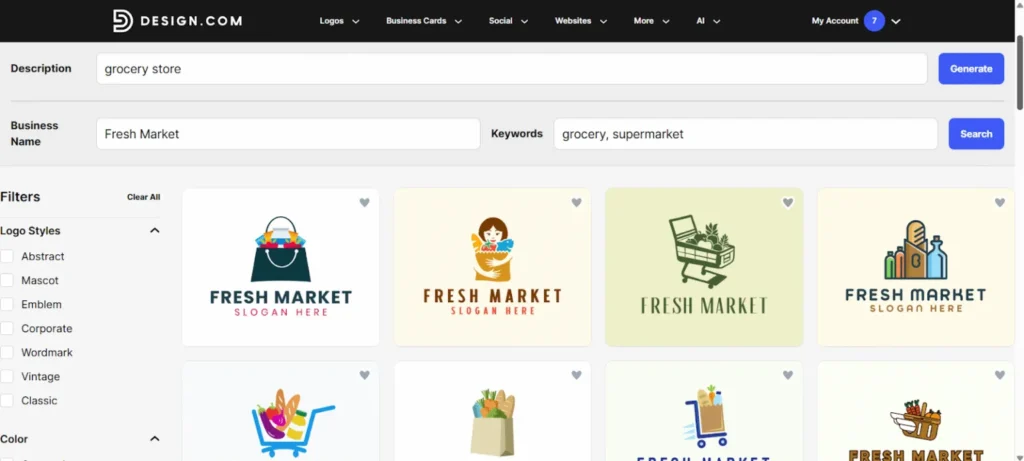From there, you can browse the generated logos to see the version you like most. You can also refine your prompts or keyword. Step 2
