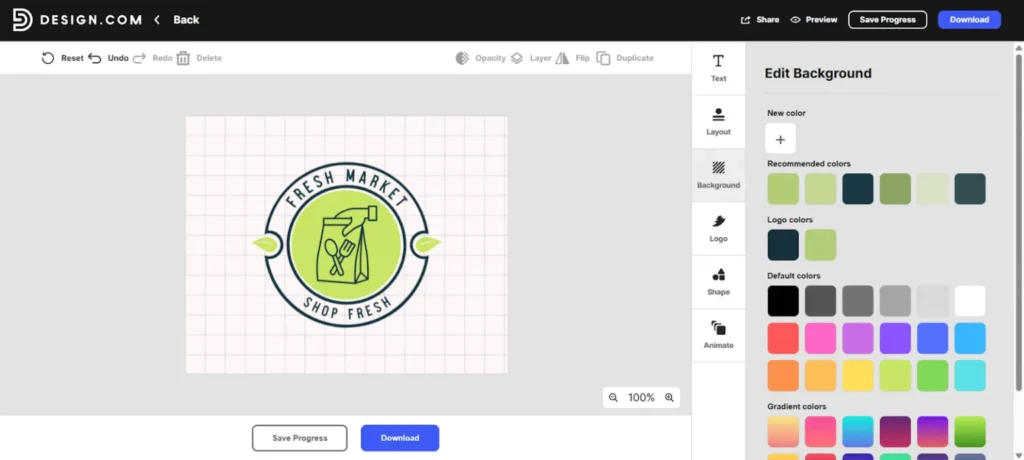Happy with the look Click Download to get your logo. Step 4