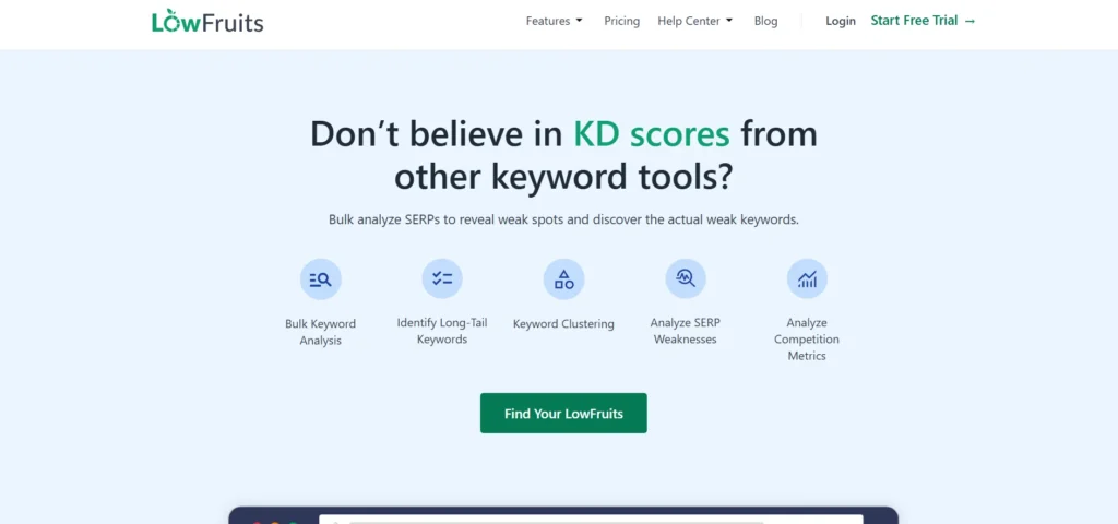 SEO Automation Tool - LowFruits