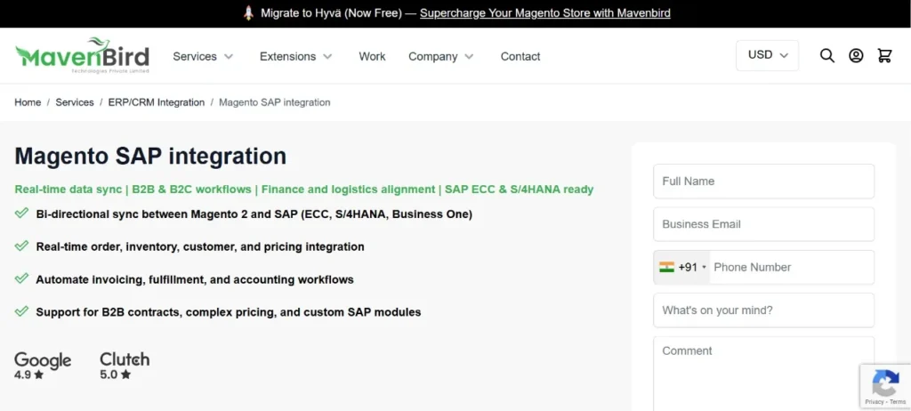 Magento SAP Integration Solution - Mavenbird Magento‑SAP Integration
