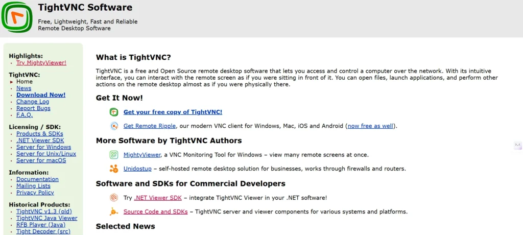 AnyDesk Alternatives - TightVNC