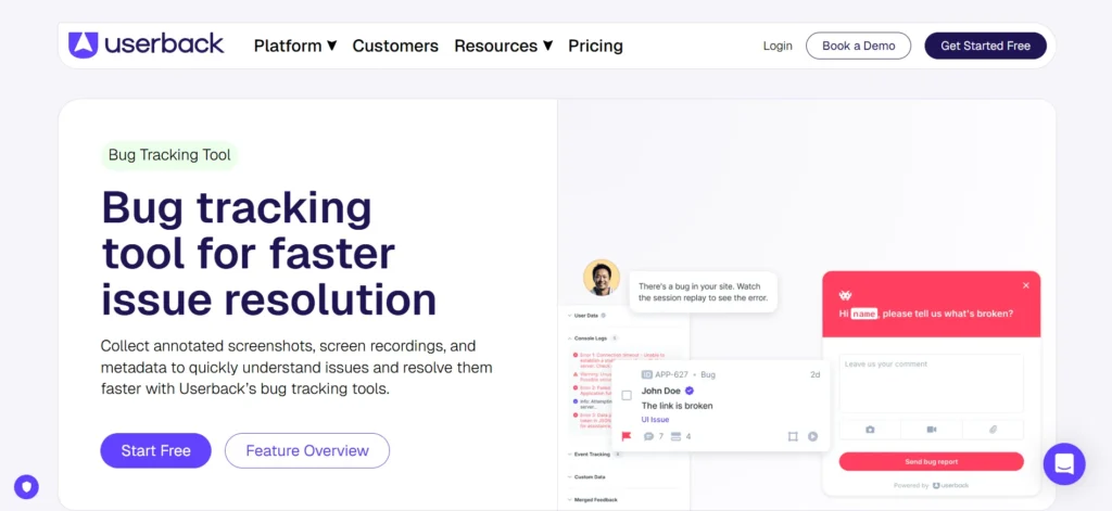 Userback - Bug Tracking Software