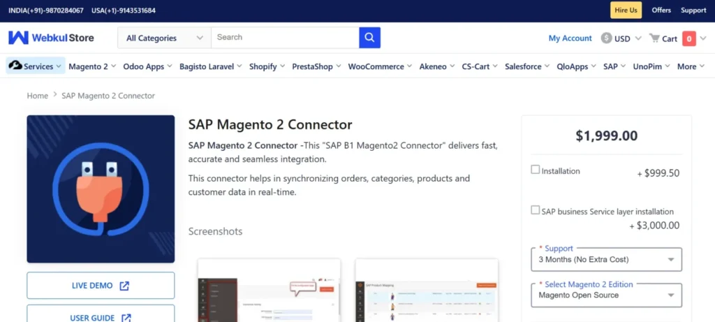 Magento SAP Integration Solution - Webkul SAP Magento 2 Connector