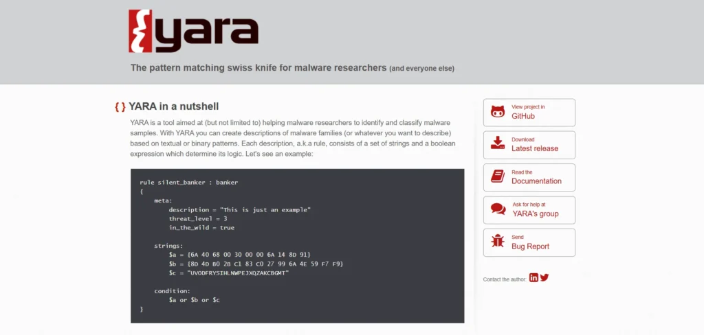 Open Source Cybersecurity Tool - YARAÂ