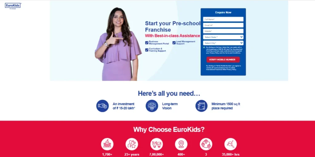 eurokids franchise cost 