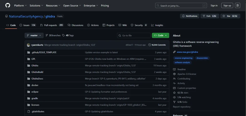 Open Source Cybersecurity Tool - Ghidra