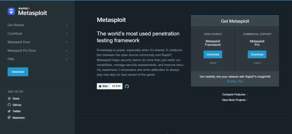 Open Source Cybersecurity Tool - Metasploit FrameworkÂ