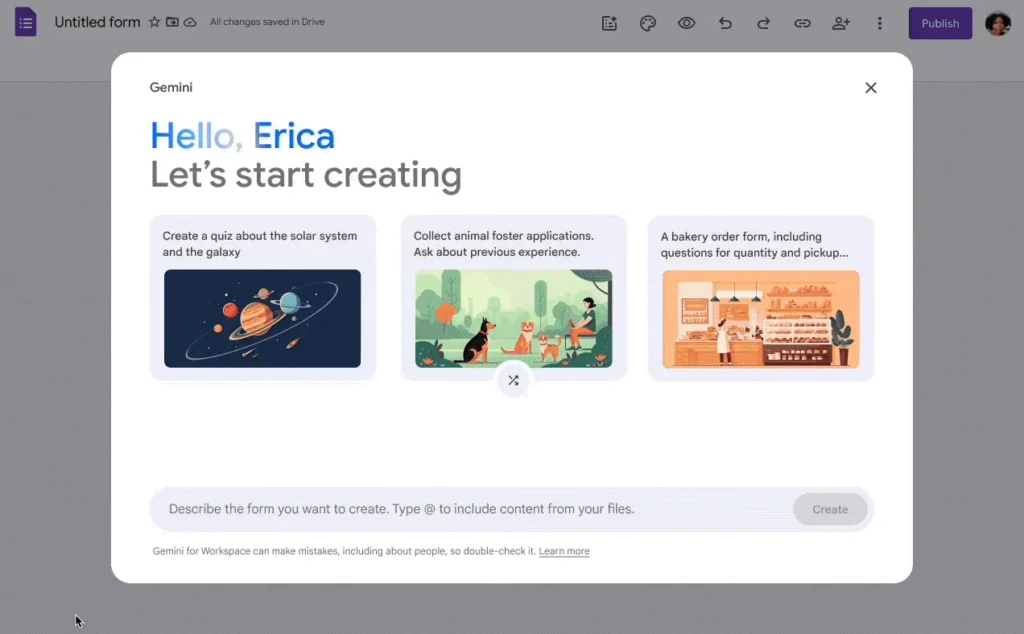 Google Forms with Gemini - AI Form Generators