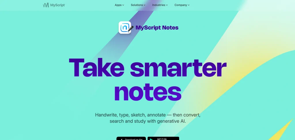 note taking app for ipad - MyScript