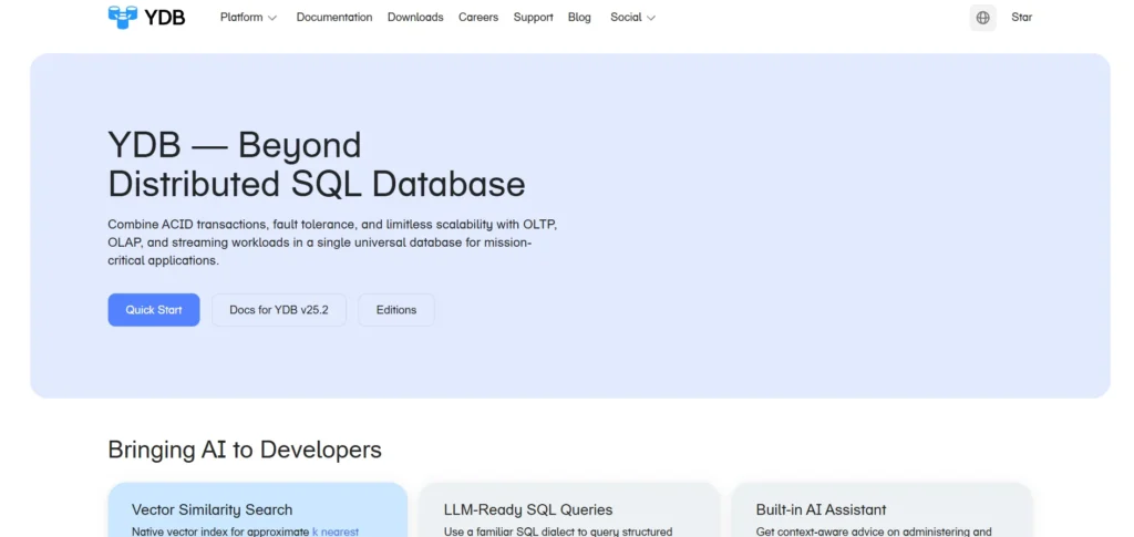 Secure Database Management Platform - YDB (Yandex Database)