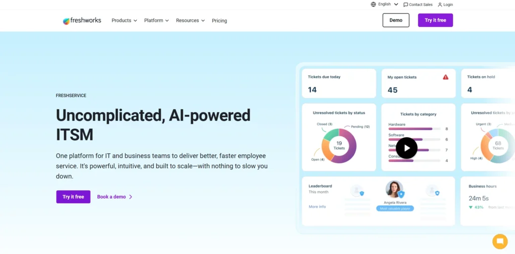 asset management software in india - Freshservice (by Freshworks)