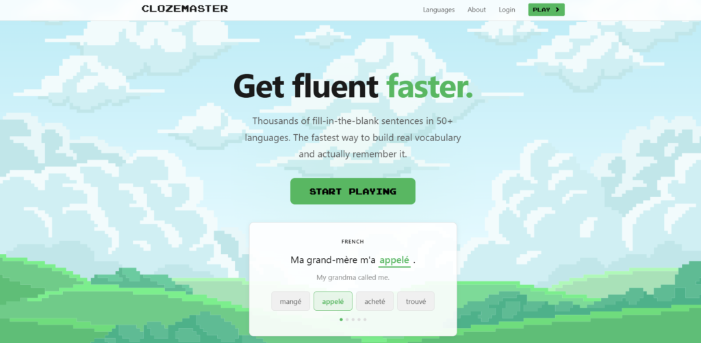 Apps for Learning Spanish-Clozemaster 