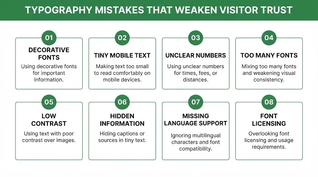 Typography Mistakes that Weaken Visitor Trust