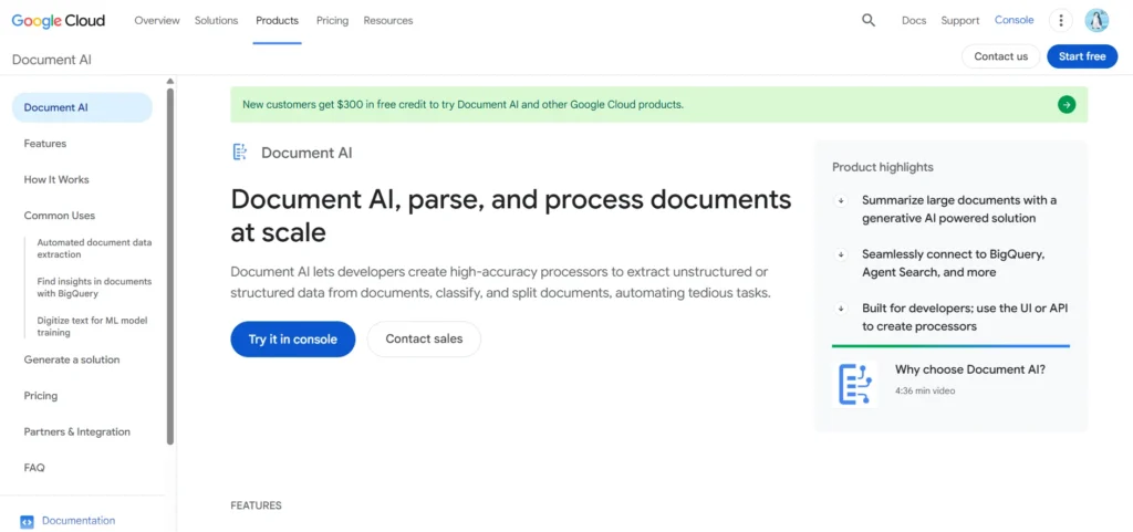 OCR Handwriting Recognition Software - Google Document AI