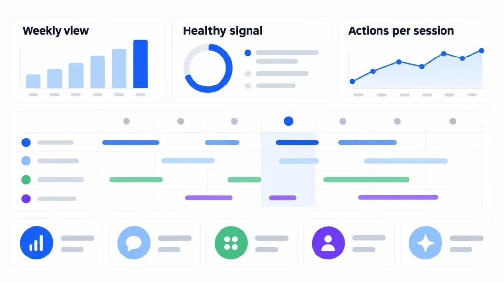 Read the metrics together in one weekly view